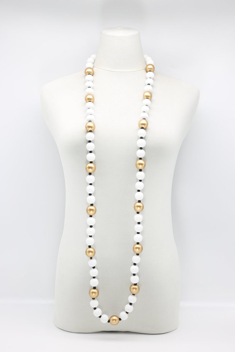 Next Pashmina - Mosaic & Round Beads Necklace Set - Jianhui London