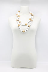 Next Pashmina - Mosaic & Round Beads Necklace Set - Jianhui London