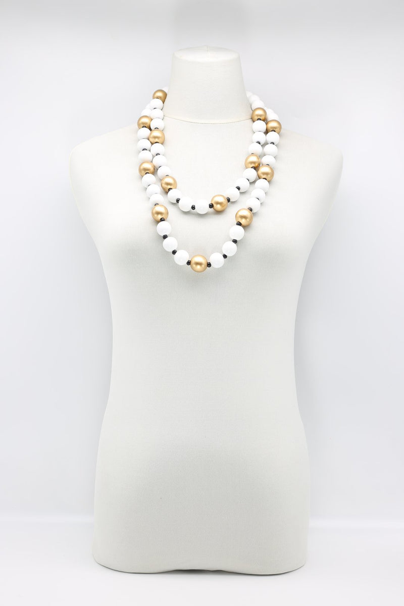 Next Pashmina - Mosaic & Round Beads Necklace Set - Jianhui London