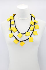 Wooden Squares on Cord Necklaces - Large - Jianhui London