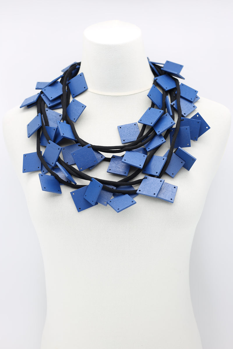 Wooden Squares on Cord Necklaces - Large - Jianhui London