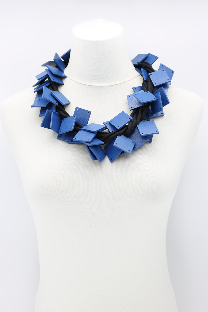 Wooden Squares on Cord Necklaces - Large - Jianhui London