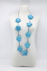 Upcycled plastic bottles - Aqua Plain Necklace - Hand-painted - Large - Jianhui London
