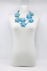 Upcycled plastic bottles - Aqua Plain Necklace - Hand-painted - Large - Jianhui London