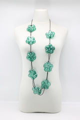 Upcycled plastic bottles - Aqua Plain Necklace - Hand-painted - Large - Jianhui London