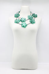 Upcycled plastic bottles - Aqua Plain Necklace - Hand-painted - Large - Jianhui London