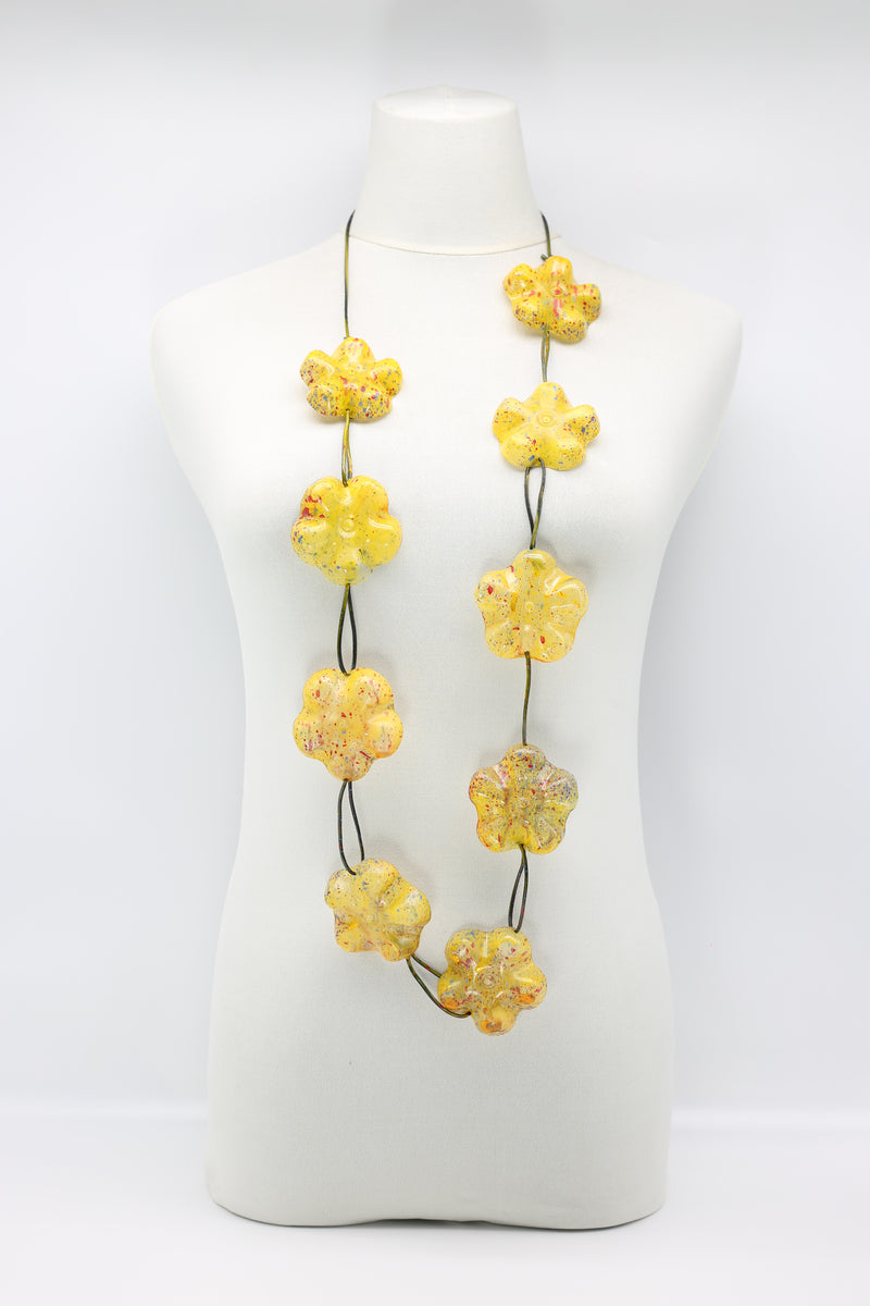 Upcycled plastic bottles - Aqua Plain Necklace - Hand-painted - Large - Jianhui London