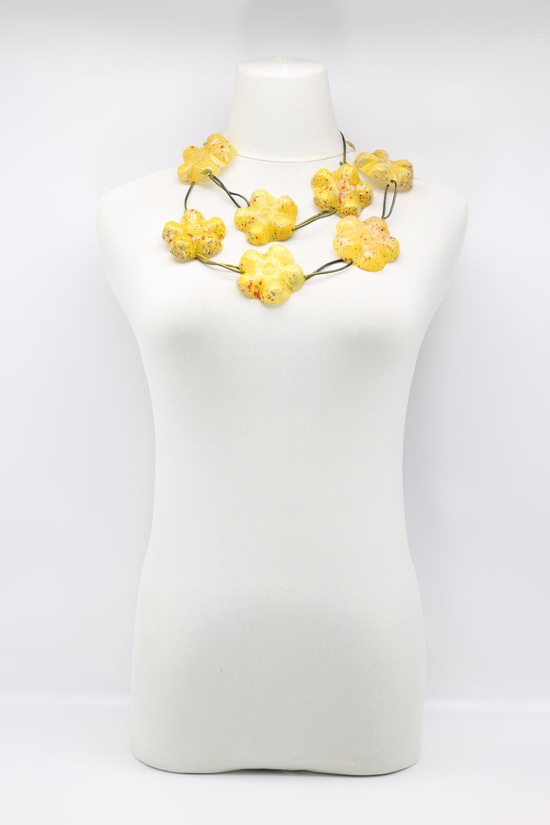 Upcycled plastic bottles - Aqua Plain Necklace - Hand-painted - Large - Jianhui London