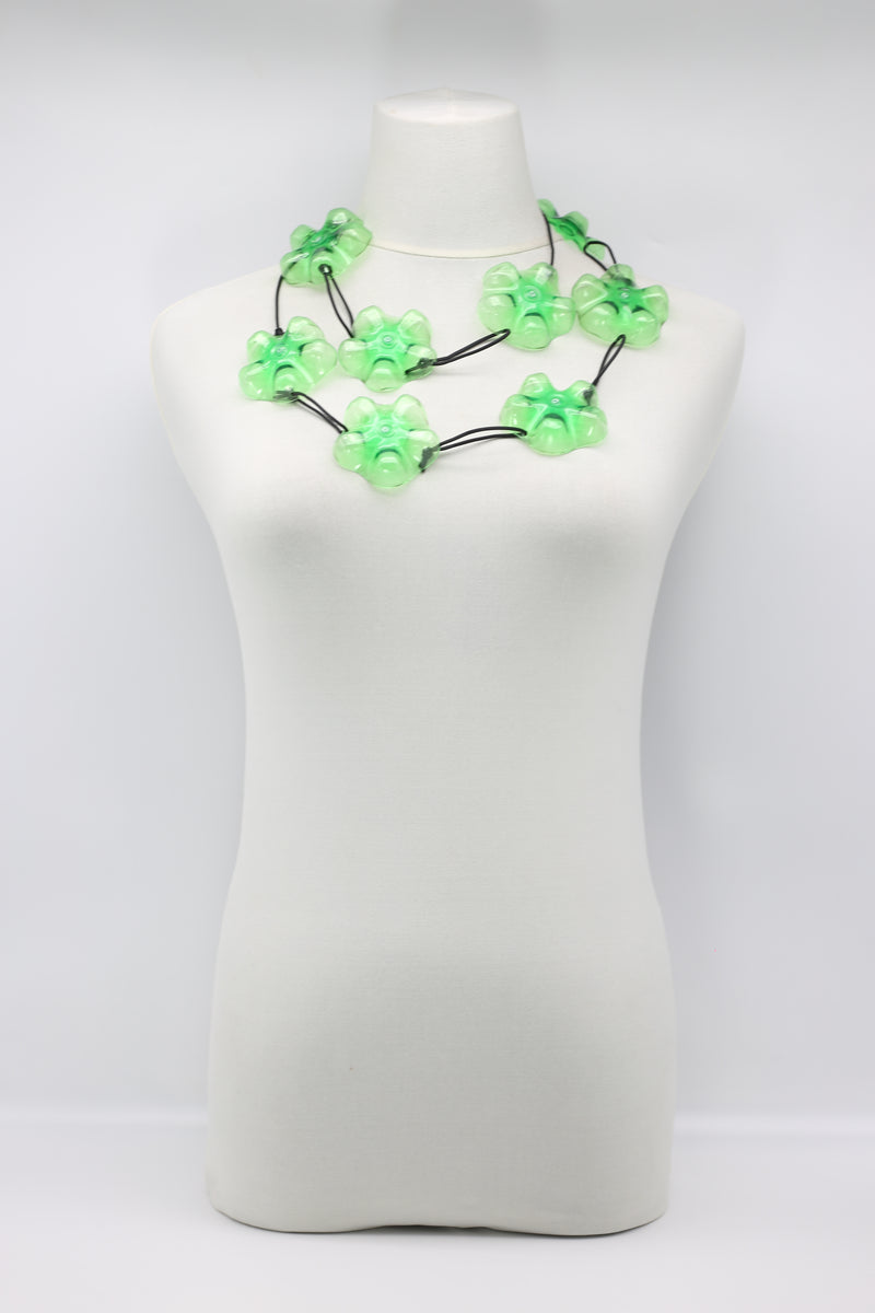 Upcycled plastic bottles - Aqua Plain Necklace - Hand-painted - Large - Jianhui London