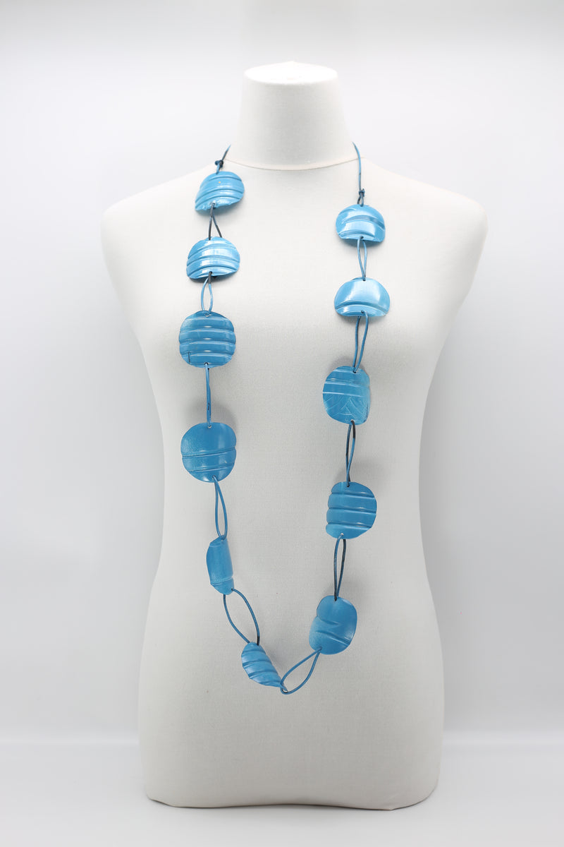 Aqua Plain Necklace - Hand-painted - Large - Jianhui London