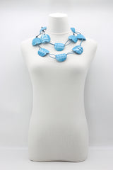 Aqua Plain Necklace - Hand-painted - Large - Jianhui London
