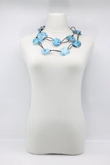 Aqua Lotus Root Necklace - Hand-painted - Large - Jianhui London