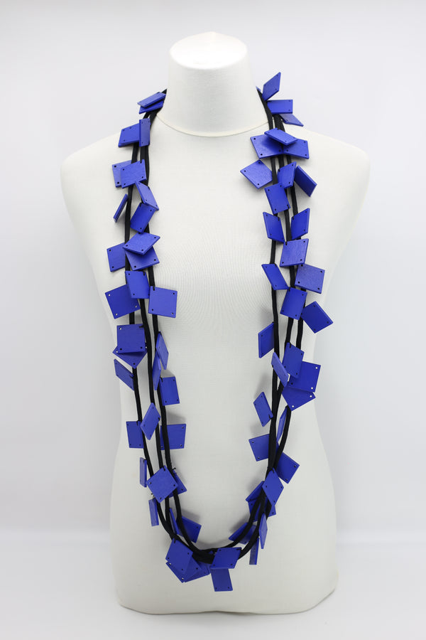 Wooden Squares on Cord Necklaces - Large - Jianhui London