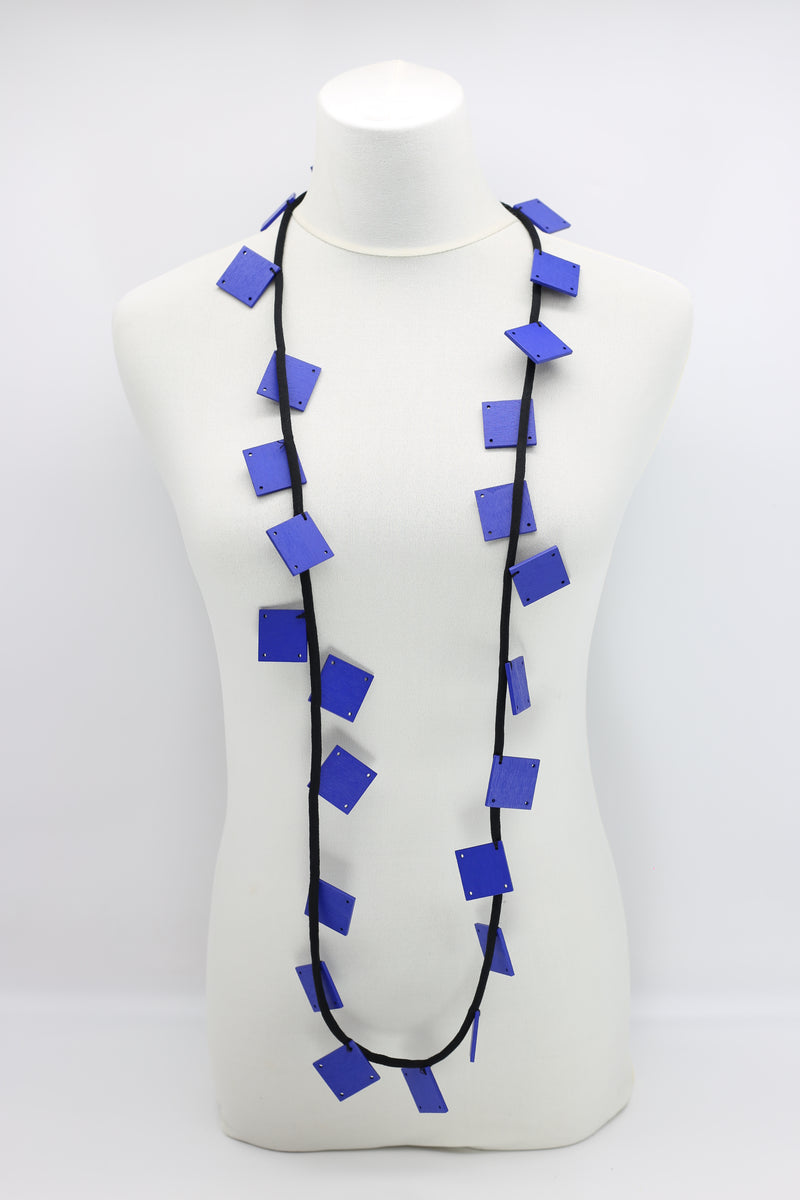Wooden Squares on Cord Necklaces - Large - Jianhui London