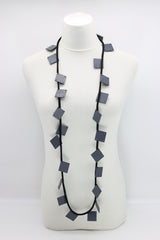 Wooden Squares on Cord Necklaces - Large - Jianhui London