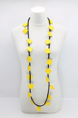 Wooden Squares on Cord Necklaces - Large - Jianhui London