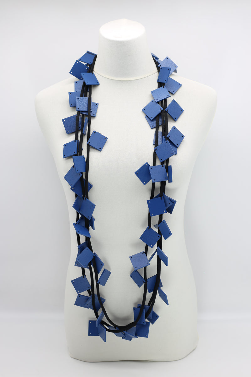 Wooden Squares on Cord Necklaces - Large - Jianhui London