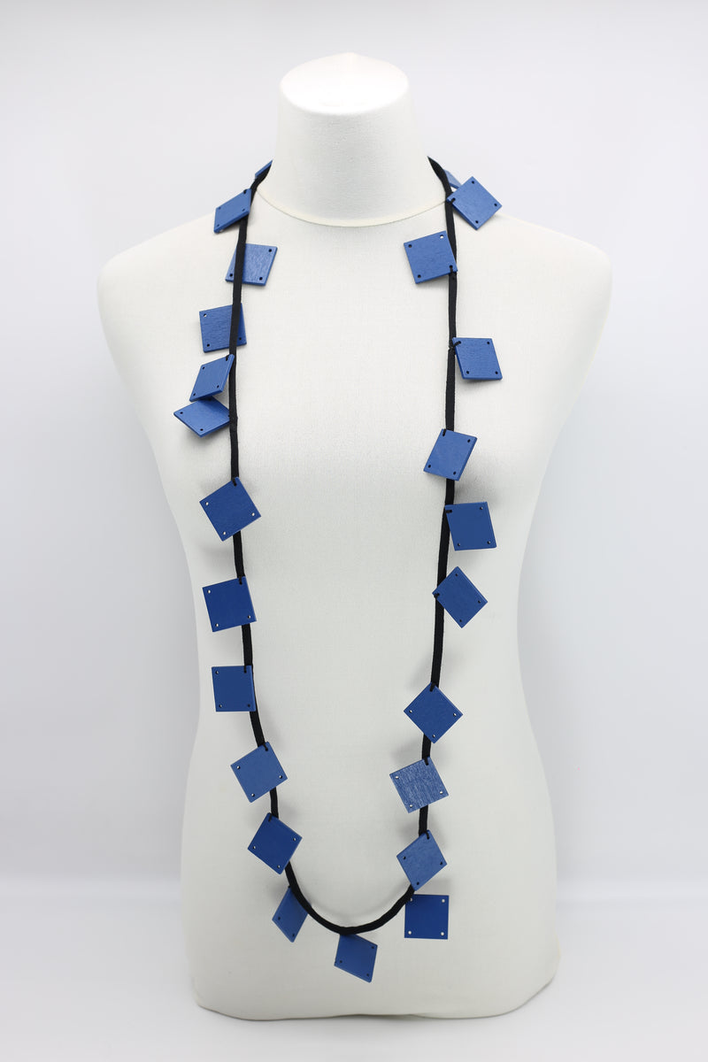 Wooden Squares on Cord Necklaces - Large - Jianhui London