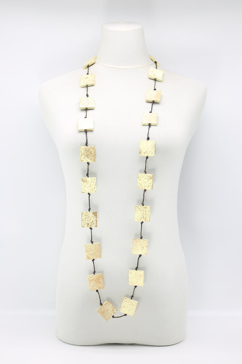 Recycled wood hand painted Necklace - Jianhui London