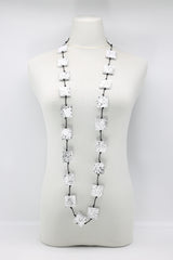 Recycled wood hand painted Necklace - Jianhui London