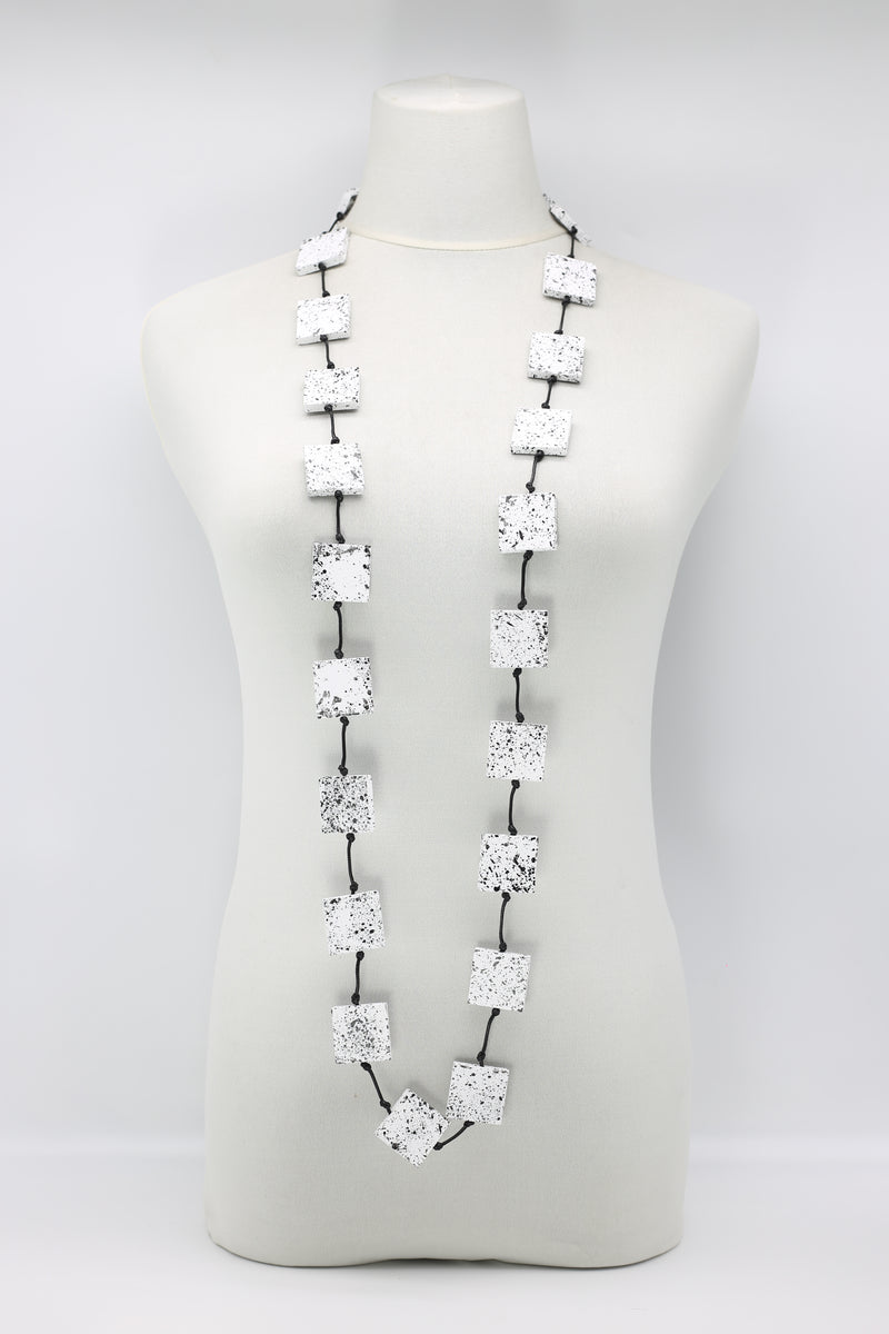 Recycled wood hand painted Necklace - Jianhui London
