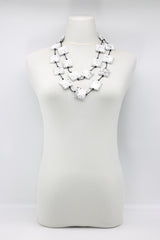 Recycled wood hand painted Necklace - Jianhui London