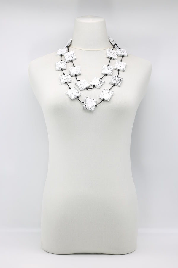 Recycled wood hand painted Necklace - Jianhui London