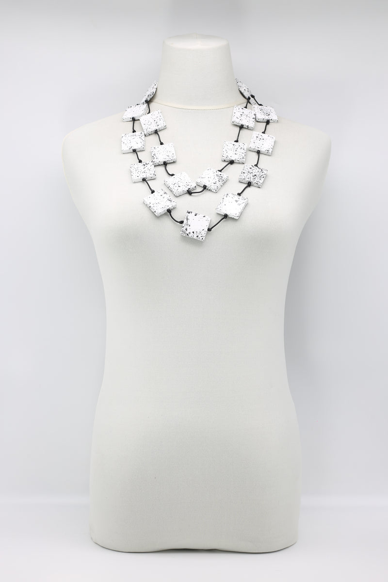 Recycled wood hand painted Necklace - Jianhui London