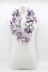 Waterproof Recycled Newspaper Hearts on Leatherette Fishbone Necklace - Jianhui London