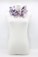Waterproof Recycled Newspaper Hearts on Leatherette Fishbone Necklace - Jianhui London