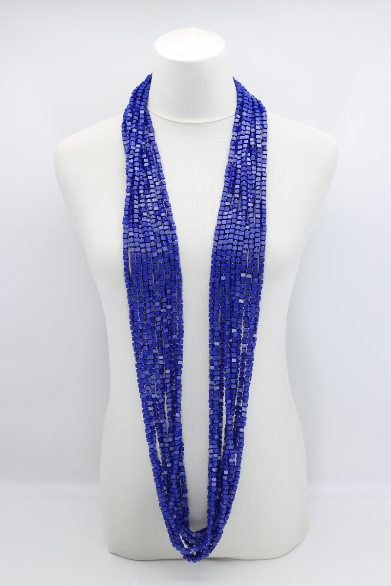 Next Pashmina & Hand-woven Faux Pearls Necklaces Set - Cobalt Blue/Blue - Jianhui London