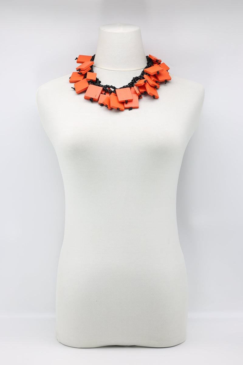 Crocheted 2x2/3x3 Squares Necklace - Jianhui London
