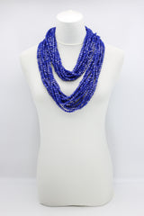 Next Pashmina & Hand-woven Faux Pearls Necklaces Set - Cobalt Blue/Blue - Jianhui London