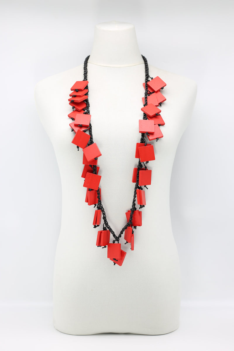 Crocheted 2x2/3x3 Squares Necklace - Jianhui London