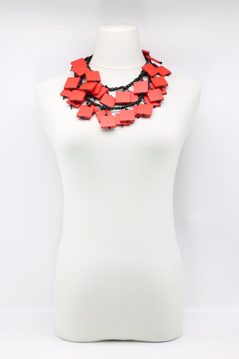 Crocheted 2x2/3x3 Squares Necklace - Jianhui London