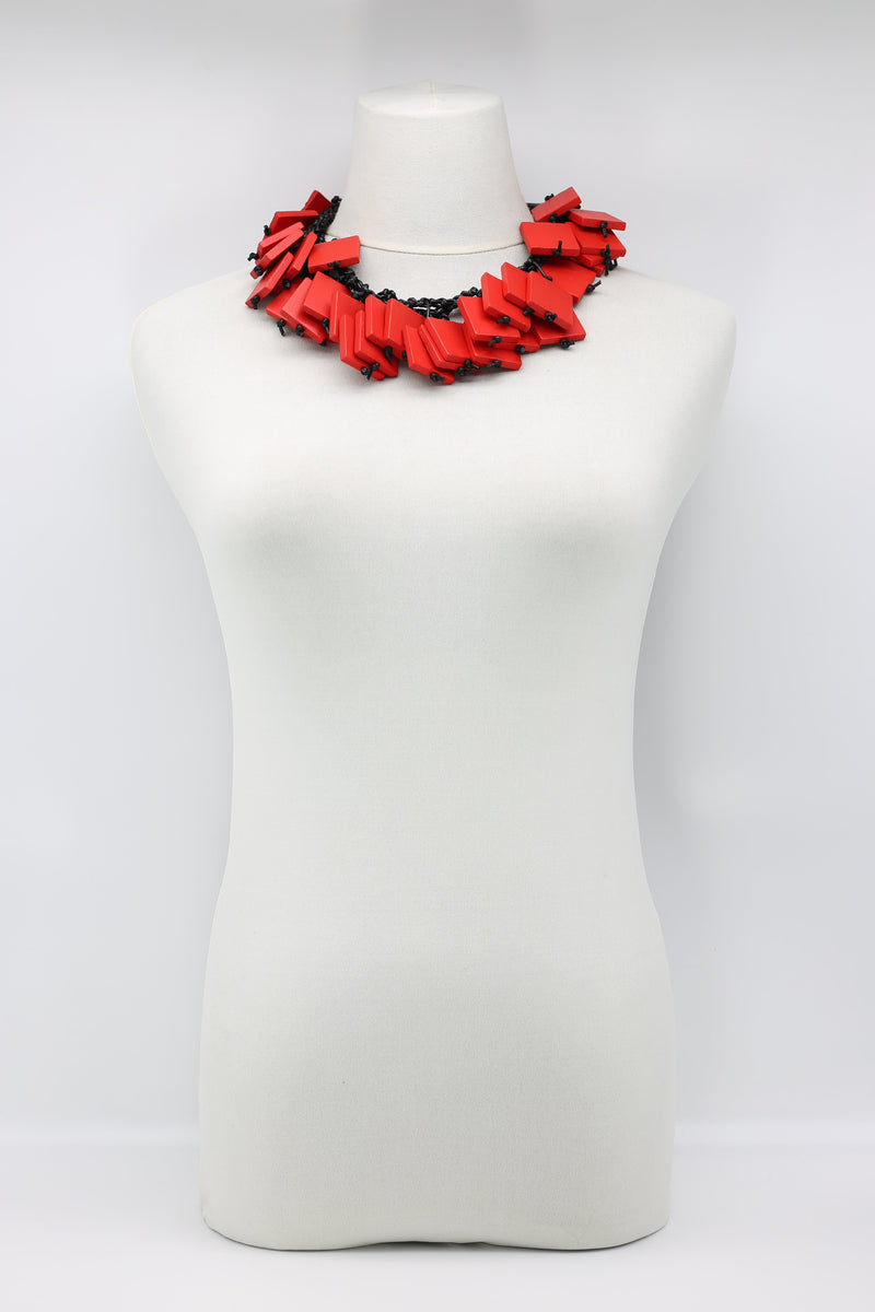 Crocheted 2x2/3x3 Squares Necklace - Jianhui London