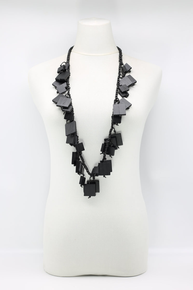 Crocheted 2x2/3x3 Squares Necklace - Jianhui London