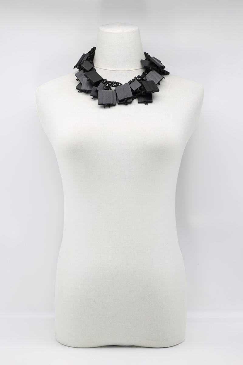 Crocheted 2x2/3x3 Squares Necklace - Jianhui London