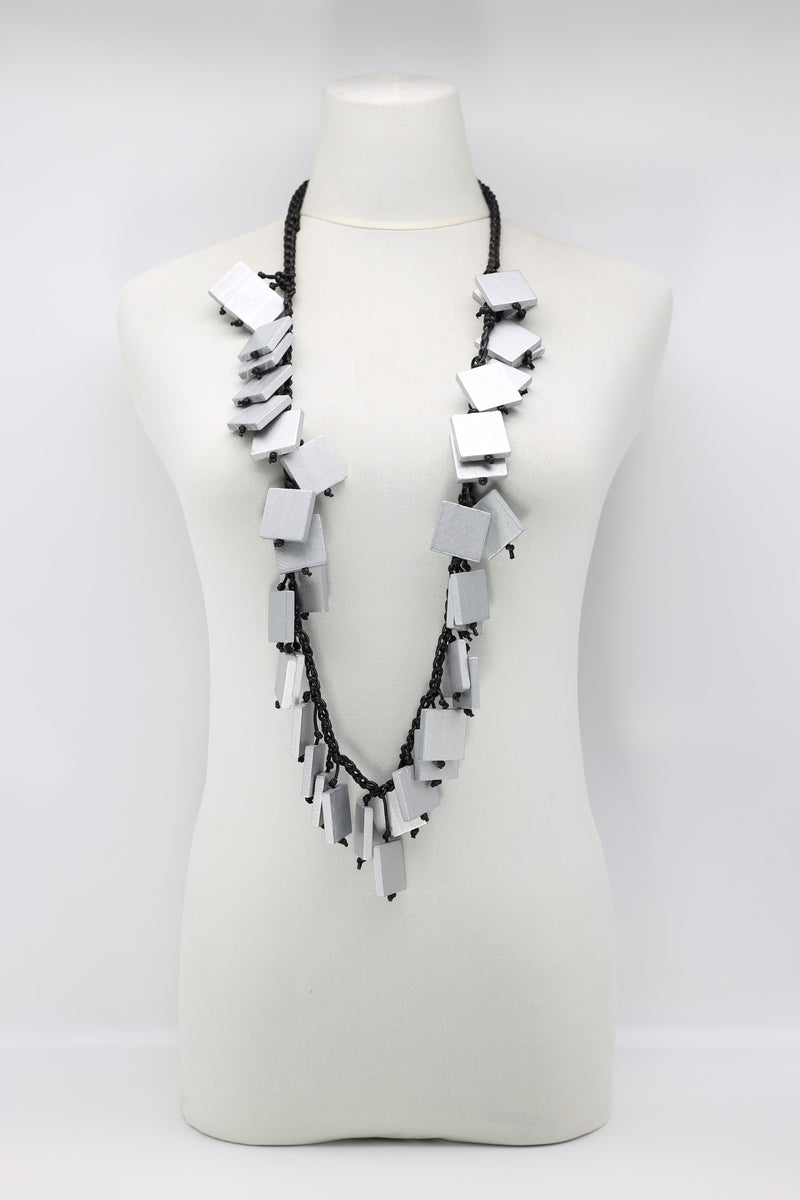 Crocheted 2x2/3x3 Squares Necklace - Jianhui London