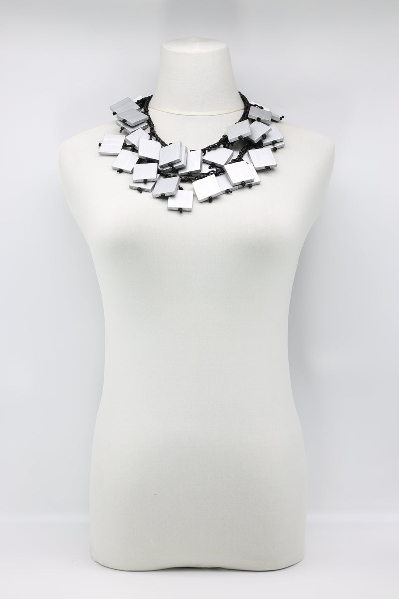 Crocheted 2x2/3x3 Squares Necklace - Jianhui London