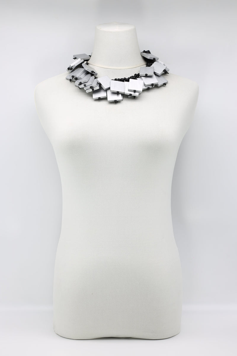 Crocheted 2x2/3x3 Squares Necklace - Jianhui London