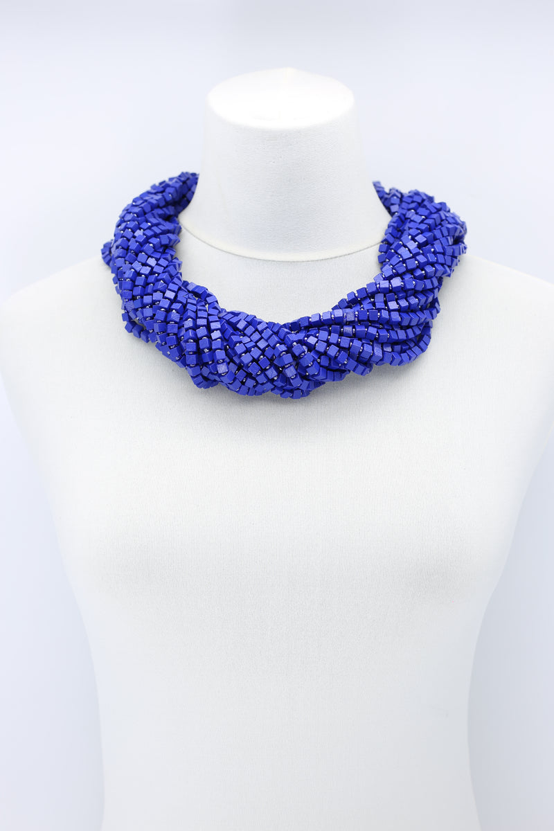 Next Pashmina & Hand-woven Faux Pearls Necklaces Set - Cobalt Blue/Blue - Jianhui London