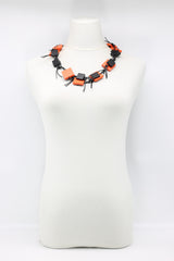 Wooden Squares on Leatherette Chain Necklaces - Duo - Jianhui London