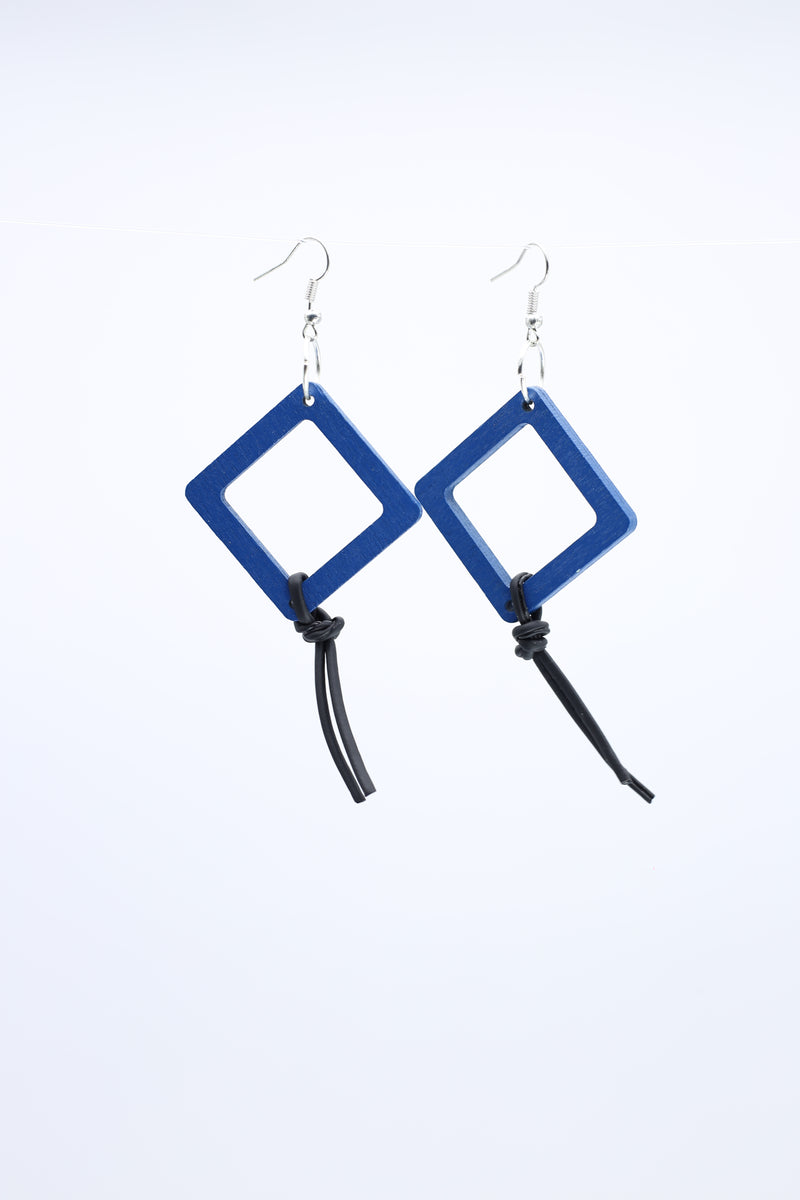 Geometric Earrings with Leatherette String - Small - Jianhui London