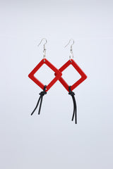 Geometric Earrings with Leatherette String - Small - Jianhui London