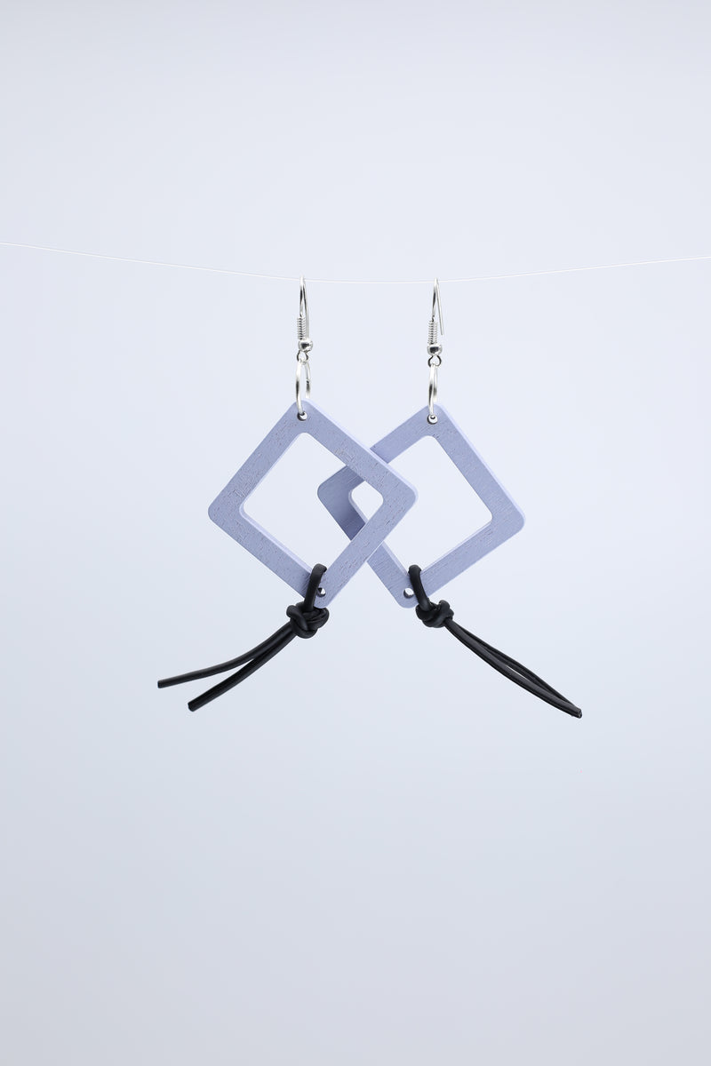 Geometric Earrings with Leatherette String - Small - Jianhui London