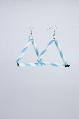 Paper Straw Triangle on Leatherette Earrings - Jianhui London