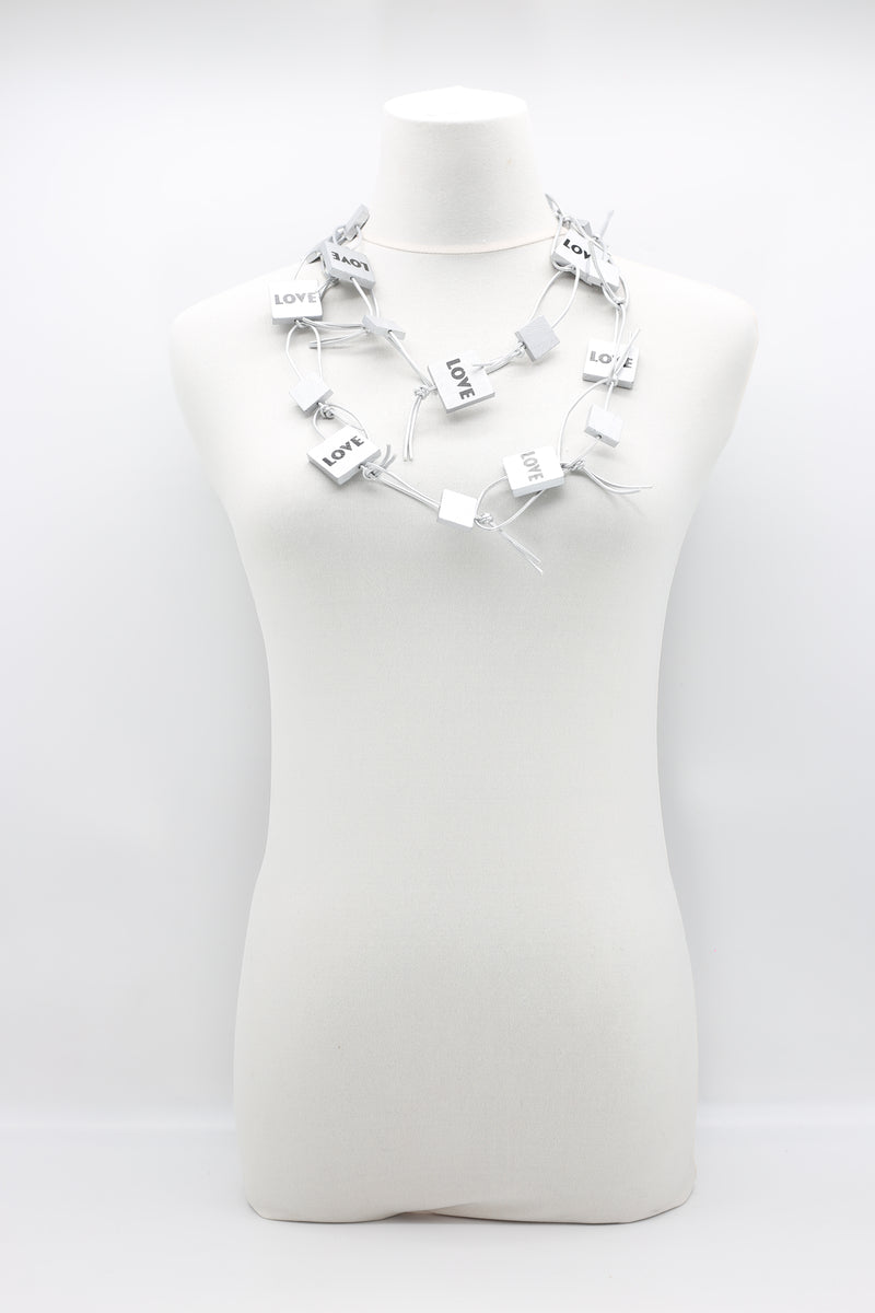 LOVE & HOPE SQUARES CHAIN NECKLACE - Jianhui London