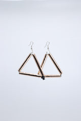 Paper Straw Triangle on Leatherette Earrings - Jianhui London