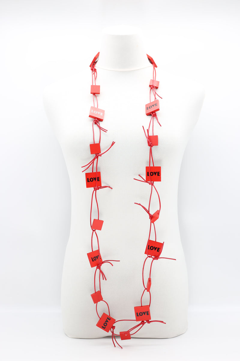 LOVE & HOPE SQUARES CHAIN NECKLACE - Jianhui London